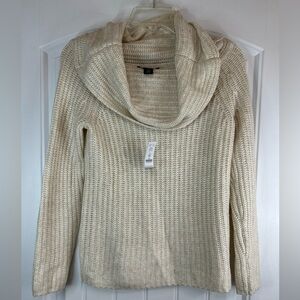 White House Black Market Cowl Neck Sweater Size XS Oatmeal Cream Wool Blend